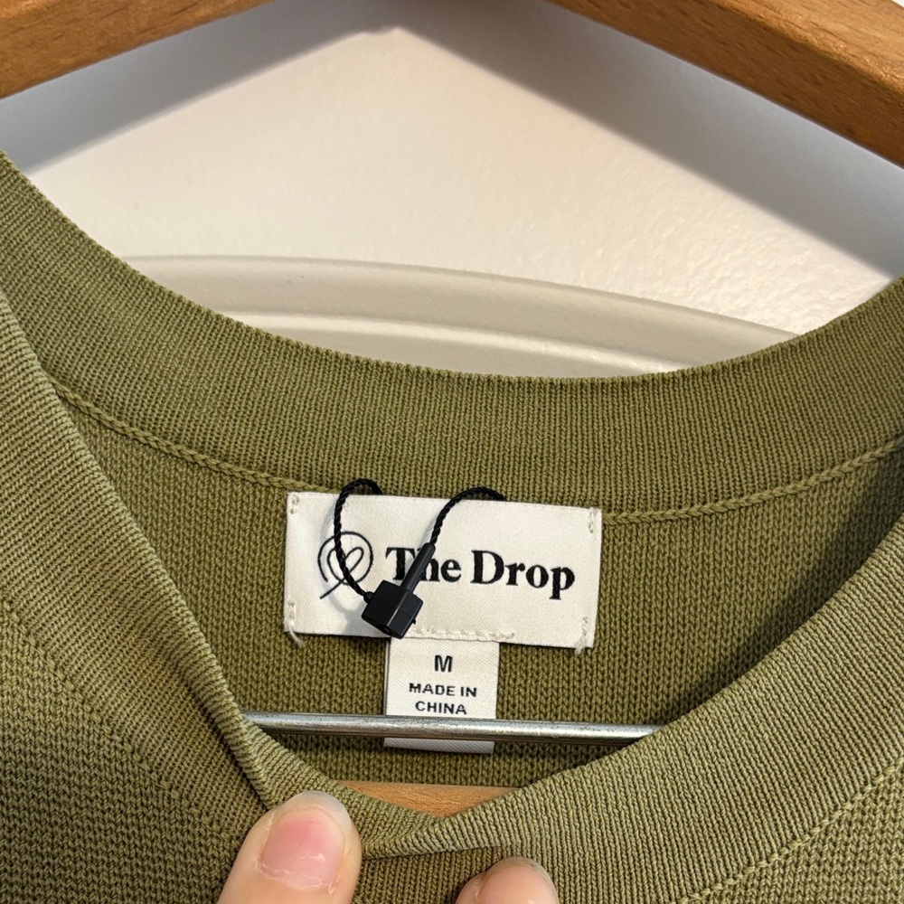 The Drop Olive Green Sleeveless midi dress with slit- perfect sundress - Picture 3 of 5